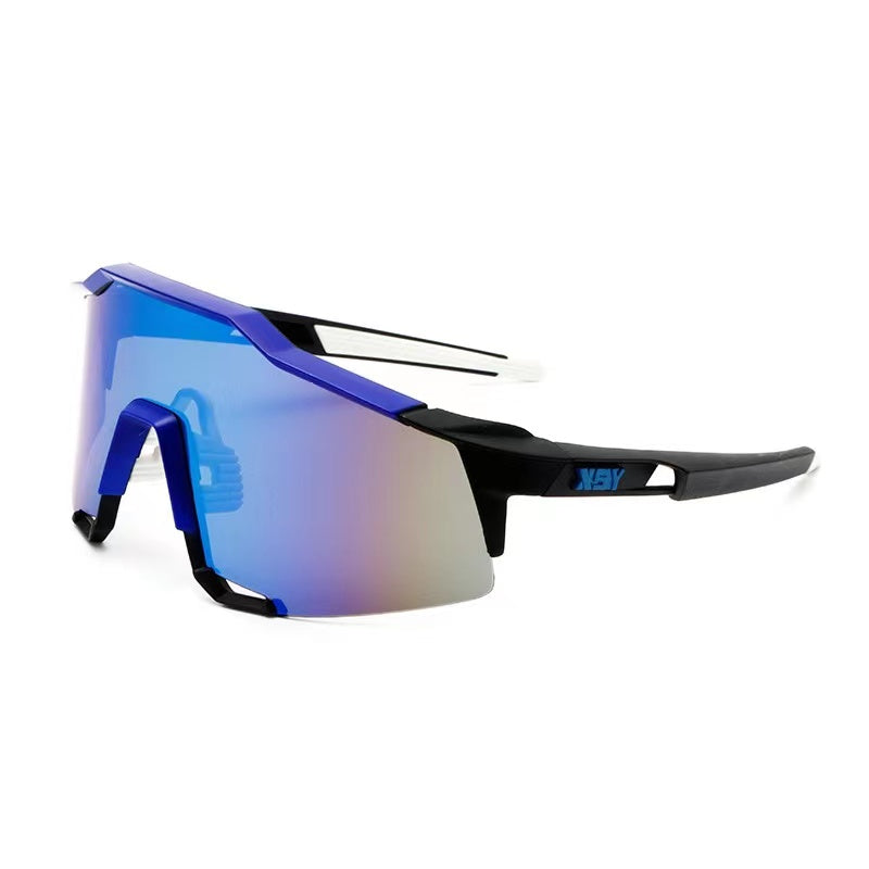Black Frame， Blue Edge， Ice Blue Film Sunglasses-A418